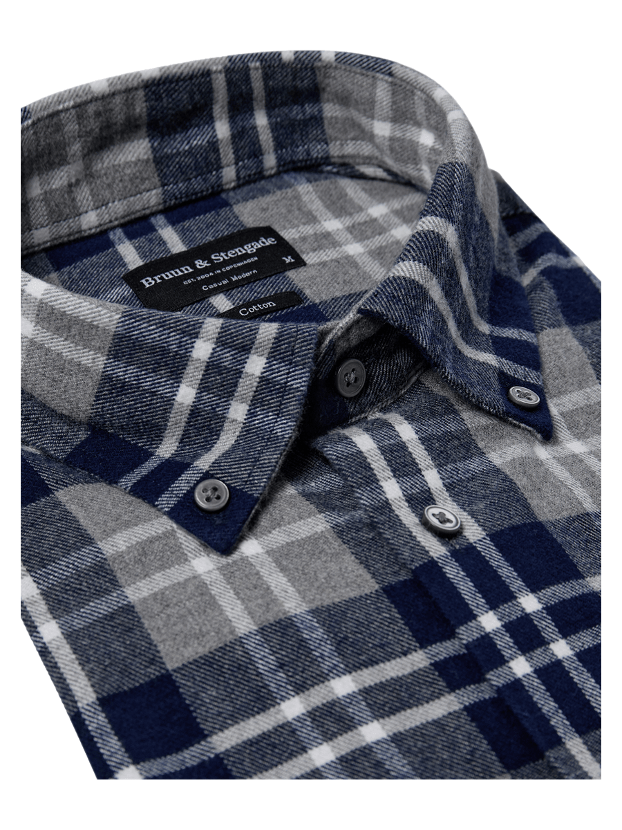 Bruun & Stengade Skjorter 2502-20002-grey_S - Bygholm Menswear